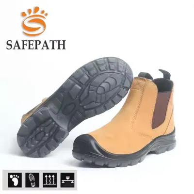 NEW NUBUCK ELASTIC SIDE SAFETY INDUSTRIAL SHOES