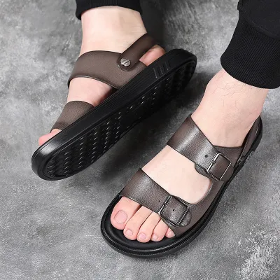 MEN'S BREATHABLE NON-SLIP SANDALS BROWN