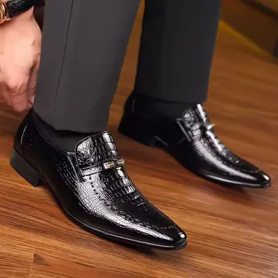 LUXURY BUSINESS OXFORD PU LEATHER SHOE BLACK