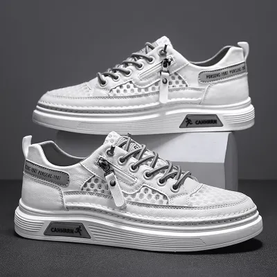 MEN'S CASUAL LIGHT WEIGHT SHOES WHITE ASH