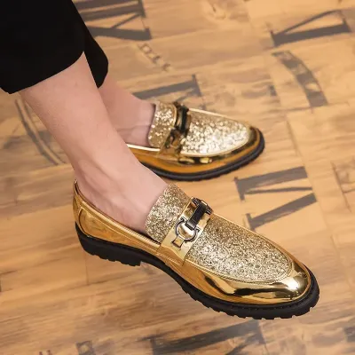 MENS PARTY LOAFER SHOE GOLD