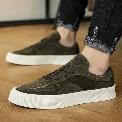Cloth Green Round Head Men’s Shoes