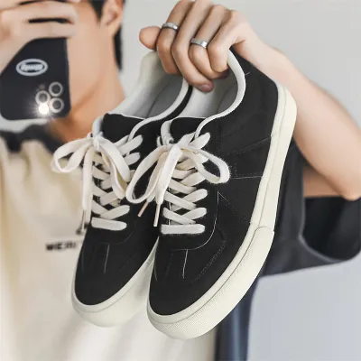 Breathable Rubber Sole Canvas Shoes For Men