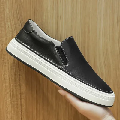 Genuine Leather Rubber Soft Sole Breathable Shoes