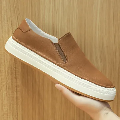 Genuine Leather Rubber Soft Sole Breathable Shoes