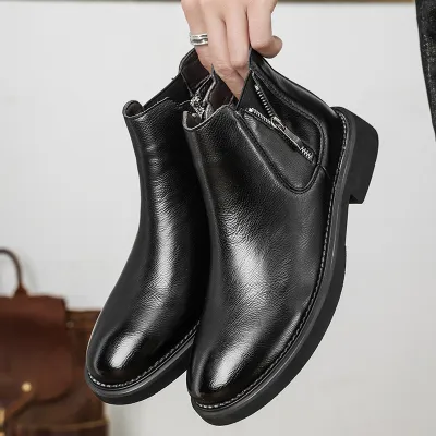 Genuine Leather High low Chelsea Boots