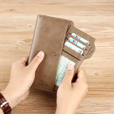 Cowhide Genuine Leather Multifunctional Long Wallet
