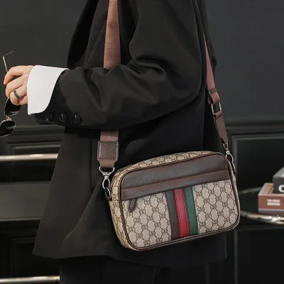 Casual Trendy One-Shoulder Korean Messenger Bag | Men’s Leather Waist & Chest Bag