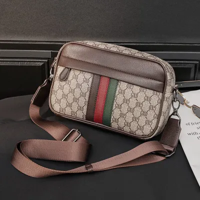 Casual Trendy One-Shoulder Korean Messenger Bag | Men’s Leather Waist & Chest Bag