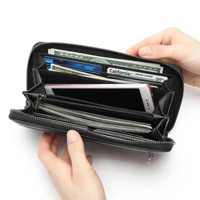 Genuine Cowhide Leather Retro Long Wallet