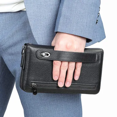 Genuine Cowhide Leather Retro Long Wallet