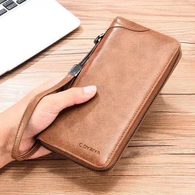 Premium Leather Multifunctional Long Zipper Clutch