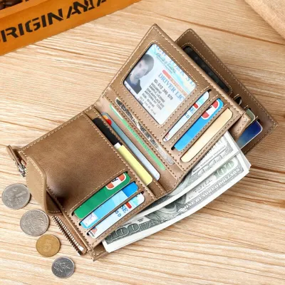Premium Leather Men’s Short Wallet – Multi-Card Slots