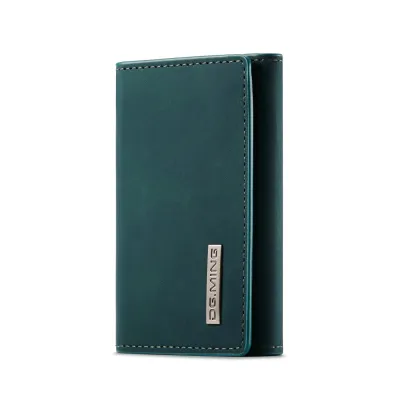 Multifunctional Tri-Fold Magnetic Leather Short Card Wallet – Retro Slim Design