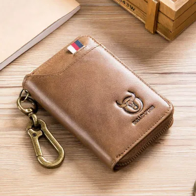 Genuine Leather Men’s Waist Hanging Key Bag – 2-in-1 Cowhide Coin Purse & Key Holder