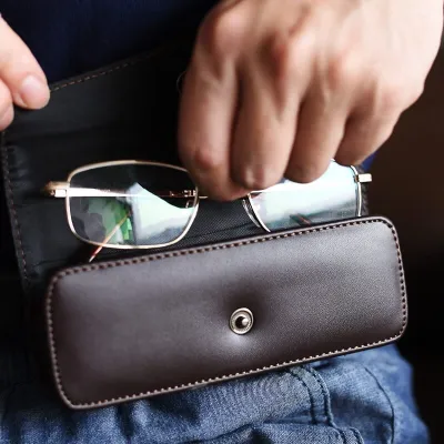 Genuine Leather Glasses Storage Box