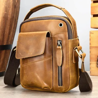 Cowhide Genuine Leather Messenger Shoulder Bag