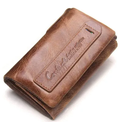 Genuine Leather Capacious Key Ring Wallet