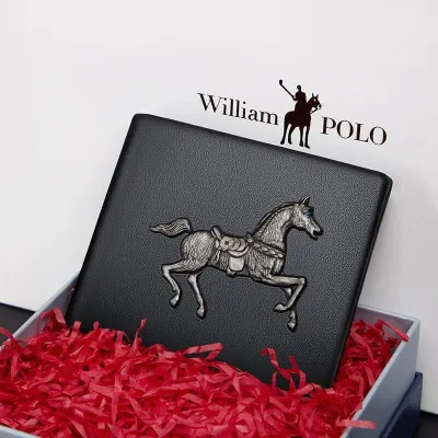 William Polo Genuine Leather Short Wallet | Premium Cowhide Bifold Wallet for Men