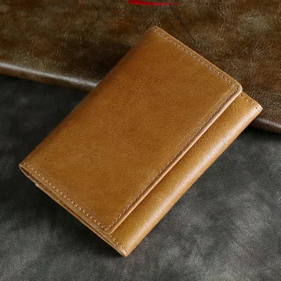 Genuine Leather RFID Card Holder | Retro Cowhide Multi-Card Wallet