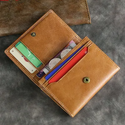 Genuine Leather RFID Card Holder | Retro Cowhide Multi-Card Wallet