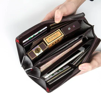 Premium Leather Large Capacity Mobile Phone Clutch
