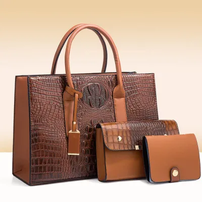 Premium Leather Luxury 03 Pcs Set Shoulder Handbag