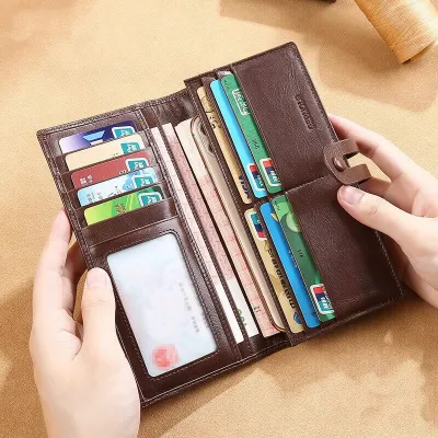 Genuine Leather Capacious Long Wallet