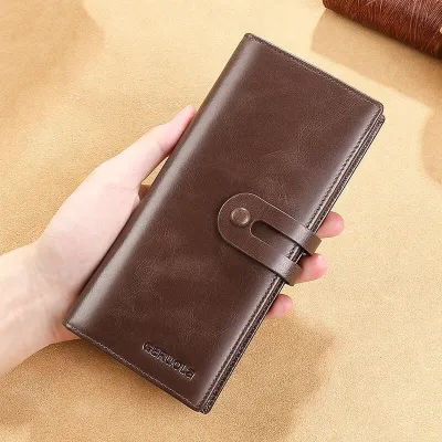 Genuine Leather Capacious Long Wallet