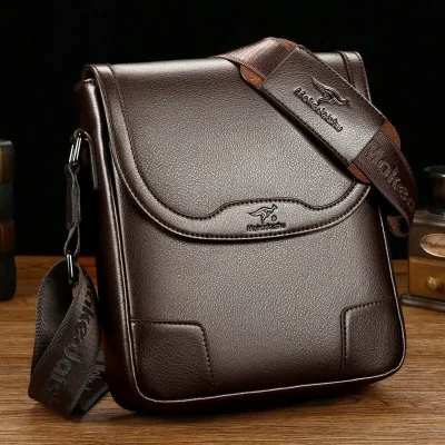 Premium Leather Men’s Crossbody Shoulder Messenger Bag – Stylish & Functional