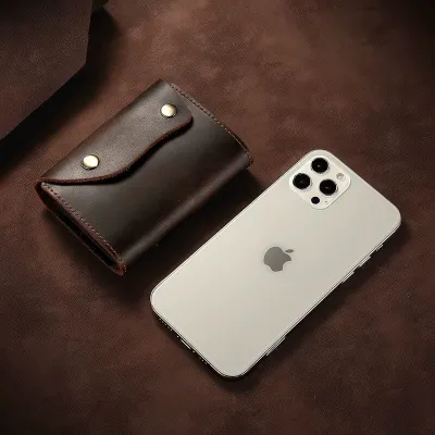 Genuine Crazy Horse Leather Retro Card Holder – Slim & Stylish
