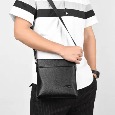Genuine Cowhide Leather Business Casual Shoulder Messenger Bag – Stylish & Functional