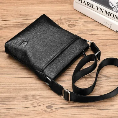 Genuine Cowhide Leather Business Casual Shoulder Messenger Bag – Stylish & Functional