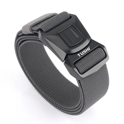 TUSHI Tactical Belt – Heavy Duty Nylon Canvas Belt with Quick Release Zinc Alloy Buckle