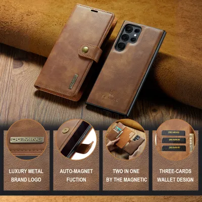 Samsung S25 Ultra ALL Ultra Model Flip Magnet Leather Phone Case Wallet Protective Cover 2 in 1