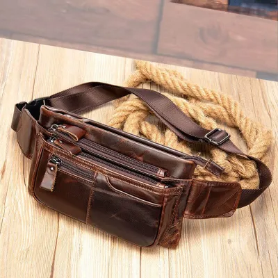 Genuine Leather Retro Shoulder Chest Bag – Stylish, Durable, and Versatile