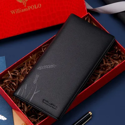 William Polo Genuine Leather Long Wallet | Premium Cowhide Business Wallet