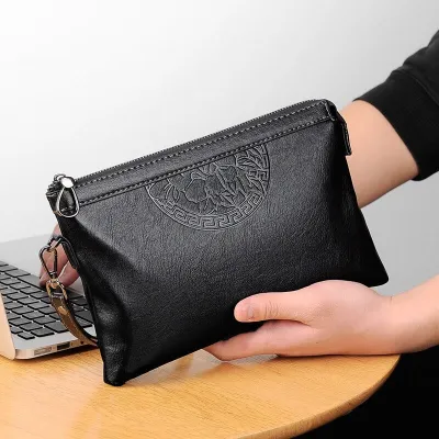 Premium Leather Capacious Hand Loop Clutch Bag – Elegant & Functional