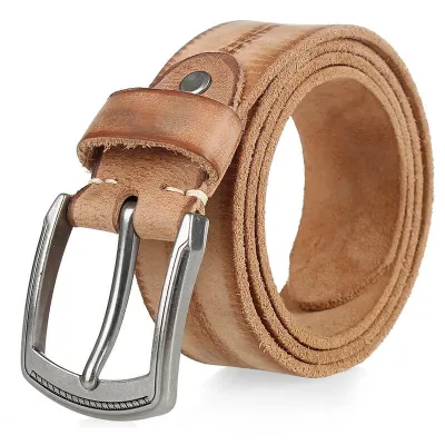 Genuine Cowhide Leather Belt for Men | Premium Metal Buckle | Stylish & Durable