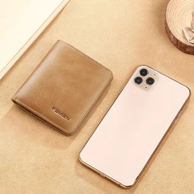 Genuine Leather Ultra-Thin Short Wallet – Stylish & Functional