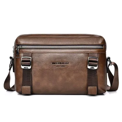 High-End Waterproof Leather Shoulder Bag | Stylish Crossbody Bag for Men