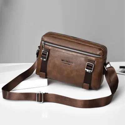 High-End Waterproof Leather Shoulder Bag | Stylish Crossbody Bag for Men