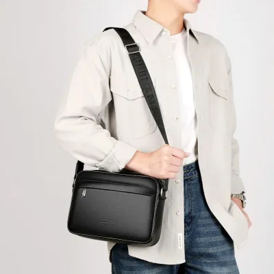 Genuine Leather Men’s Crossbody Shoulder Bag | Business & Casual Cowhide Bag