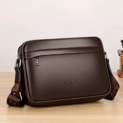 Genuine Leather Men’s Crossbody Shoulder Bag | Business & Casual Cowhide Bag