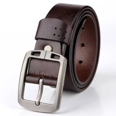 Premium Leather Retro Belt with Metal Buckle – Durable & Stylish