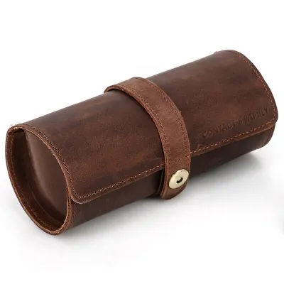 Genuine Leather Watch Storage Case – Retro Crazy Horse Leather Watch Box