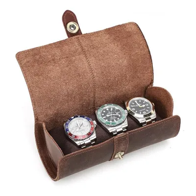 Genuine Leather Watch Storage Case – Retro Crazy Horse Leather Watch Box