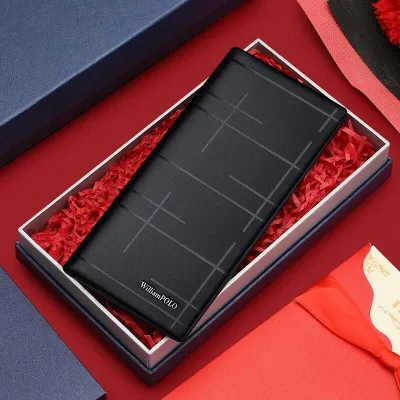 William Polo Genuine Leather Long Wallet | Slim Cowhide Wallet for Men