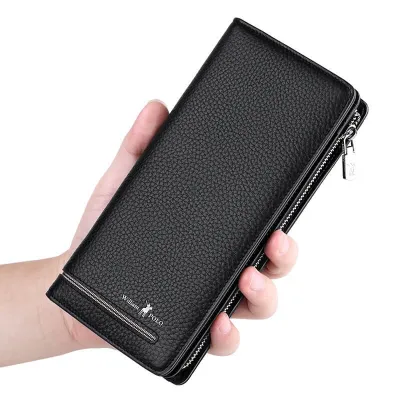 Cowhide Leather William Polo Long Wallet