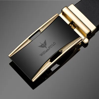 William Polo Genuine Leather Buckle Belt – Premium Cowhide for a Refined Look